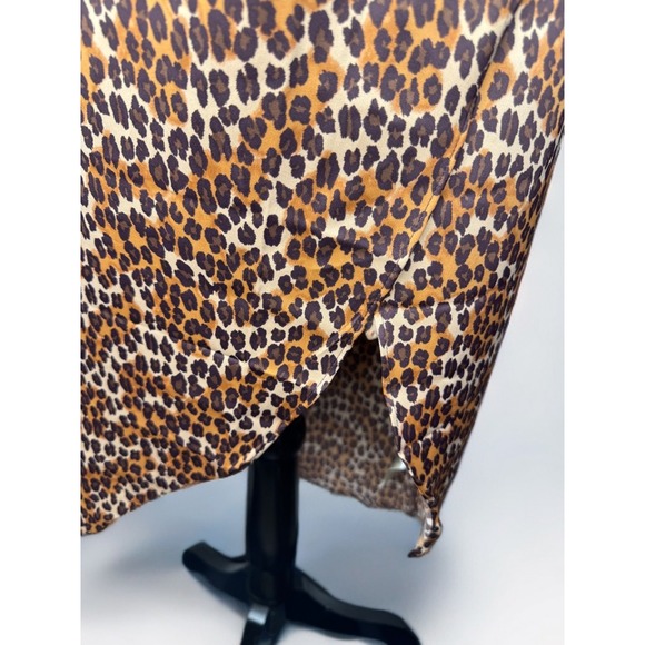 Urban Outfitters Leopard‎ Animal Print Kelly Tulip Wrap Midi Skirt Sz S - Picture 8 of 9